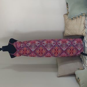 Luscious pink, orange and teal paisley dress.